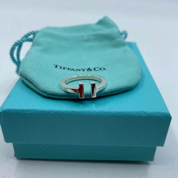 Tiffany & Co. Sterling Silver T Square Ring - Picture 6 of 8
